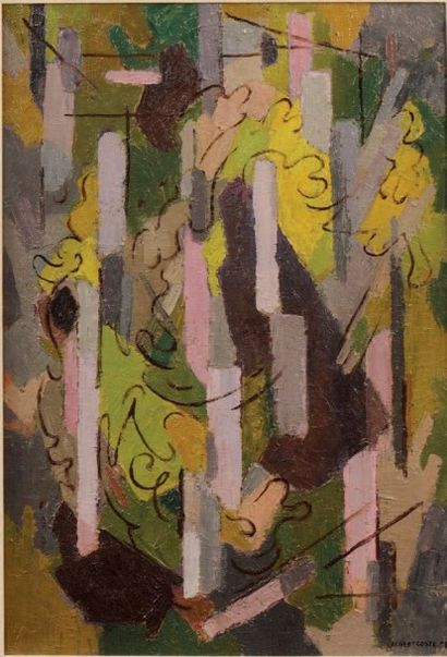 Albert COSTE (1896 - 1985) 
Composition abstraite - 1955
Huile sur toile. Signé et...