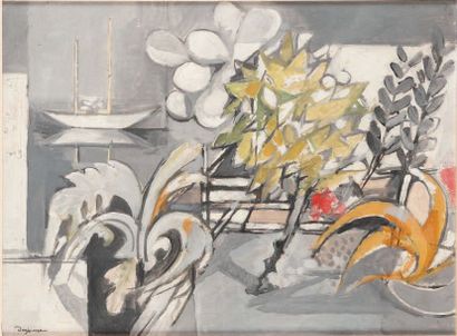 Jacques DESPIERRE (1912 - 1995) 
Acanthes et bord de mer
Huile sur toile
33 x 46...