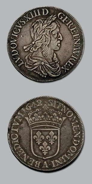 null LOUIS XIII (1610-1643)
Écu de 60 sols, 2e poinçon de Warin. 1642. Paris.
D....