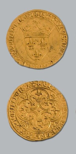 null CHARLES VI (1380-1422)
Écu d'or à la couronne. D. 369. TTB. à superbe