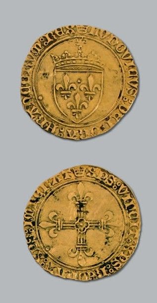 null LOUIS XI (1461-1483)
Écu d'or à la couronne. Saint-Lô. D. 539. TTB