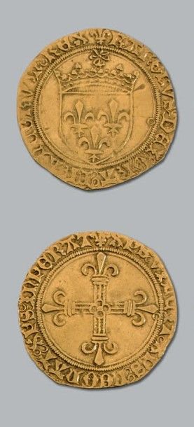 null CHARLES VIII (1483-1498)
Écu d'or au soleil. Poitiers. D. 575. TTB
