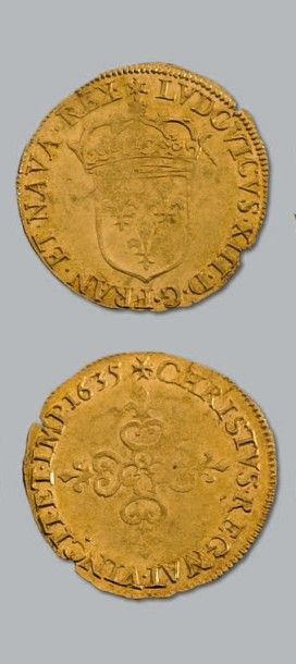 null LOUIS XIII (1610-1643)
Écu d'or au soleil, 1er type. 1635. Paris.
D. 1282. ...