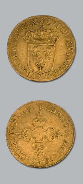 null LOUIS XIII (1610-1643)
Écu d'or au soleil, 1er type. 1641. Amiens.
D. 1282....