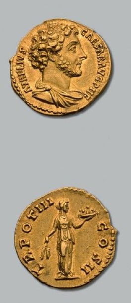 MARC AURÈLE César
Auréus. 7,93 g. Rome (148-149)
Sa...