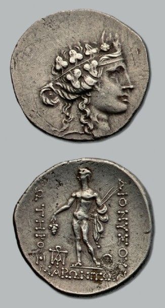 null THRACE Maronée (après 148 av. J.-C.)
Tétradrachme. 16,48 g.
Tête de Dionysos...
