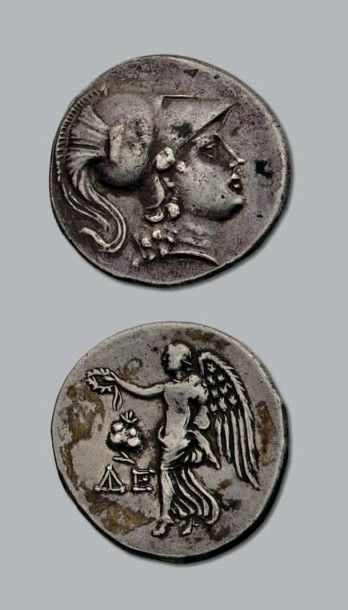 null PAMPHYLIE: Sidé (190-36 av. J.-C.)
Tétradrachme. 16,53 g.
Tête d'Athéna à droite...