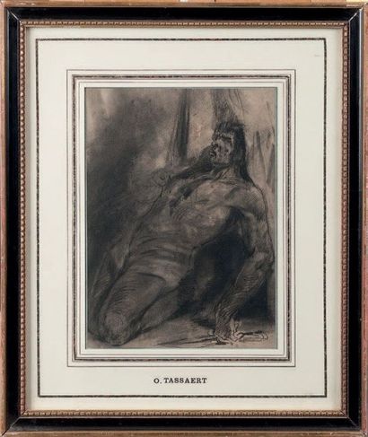 Octave Nicolas François TASSAERT (1800-1874) Le sacrifice
Fusain sur papier
28,5...
