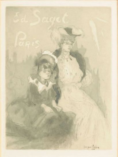 Jacques VILLON (1875-1963) La mère et sa fille
Gravure. Edition SAGOT-Paris.
Signé...