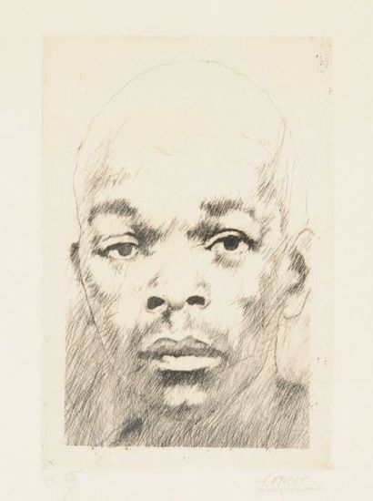Ernest Pignon Ernest (Né en 1942) Martyre de l'apartheid
Lithographie.
Signée en...