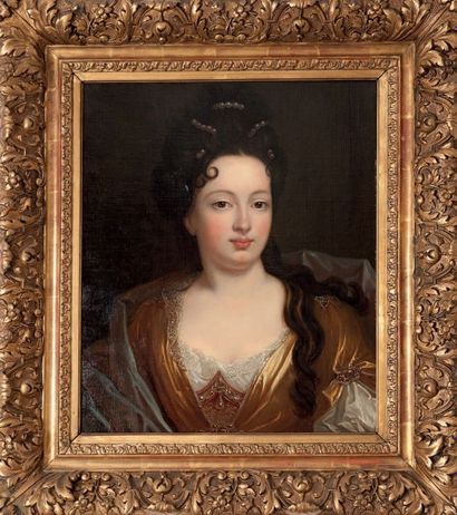 École francaise - XVIIIème siècle Portrait d'une élégante
Huile sur toile.
Rentoilée.
56...