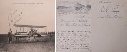 Roland GARROS lettre autographe et carte postale signées