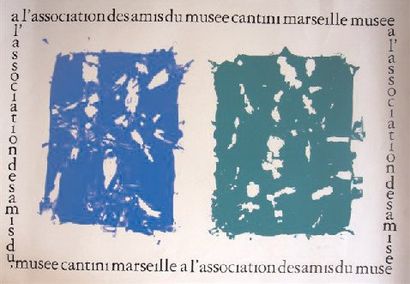 HANTAI Simon "Composition bleue" - 1970
