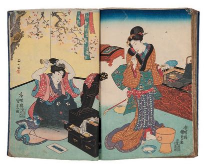 null Album de 91 estampes oban tate-e, comprenant:
- Yoshitora (act. 1850-1880),...