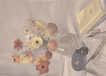THÉOPHILE ALEXANDRE STEINLEN (1859-1923) SANS TITRE Aquarelle sur papier signée en...