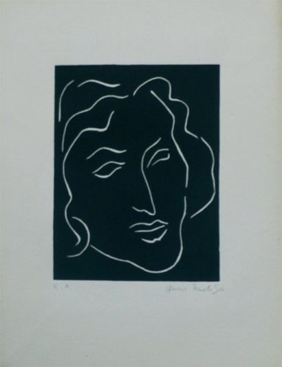 HENRI MATISSE (1869-1954) FLORENTINE, 1938 Linogravure Signée et annotée EA au crayon...