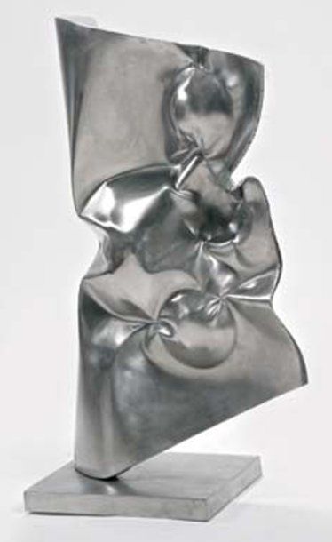ALAIN VUILLEMET (né en 1947) Silver Flag Sculpture réalisée en chaudronnerie inox....