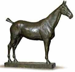 R.DE LA BOULAYE « Cheval à l'arrêt » Sculpture en bronze ciselé et patiné. Signé...