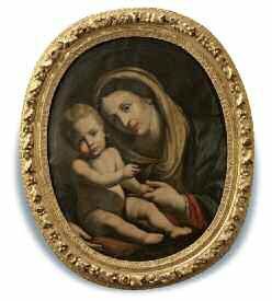 ECOLE FRANÇAISE DE LA FIN DU XVIIE SIÈCLE. « Vierge à l'Enfant » Huile sur toile...