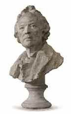 D'APRÈS JEAN-ANTOINE HOUDON (1741-1828) Buste en plâtre peint sur piédouche. H :...