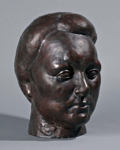 Henri MATISSE (1869-1954) « HENRIETTE I», 1925 Bronze à patine brun foncé monogrammé...