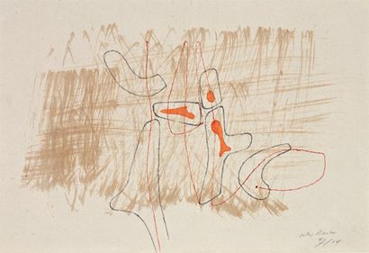 Julius BISSIER (1893-1965) « SANS TITRE » 1947 Aquarelle sur papier signé et daté...