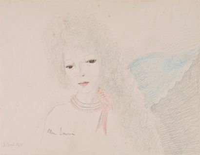 Marie LAURENCIN (1883-1956) « L'ANGE AU RUBAN », 1923 Pastel et mine de plomb sur...