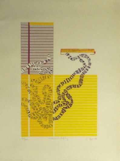 ANONYME COMPOSITION, 1983 Lithographie en couleur, signée et numérotée 126/300