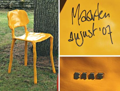 MAARTEN BAAS(NÉ EN 1978) Rare chaise, modèle « Clay » en argile pétri directement...
