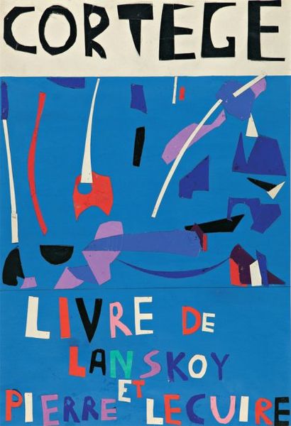 André LANSKOY (1902-1976) Le cortège, circa 1956 Collages sur papier 64 x 44 cm Provenance...