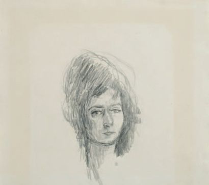 Pierre BONNARD (1867-1947) Portrait de Reine Nathanson, circa 1920. Mine de plomb...