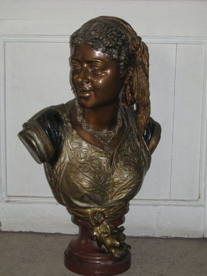 Émile Coridan Hippolyte GUILLEMIN (1841 - 1907) « Femme Mauresque ». Épreuve en bronze...