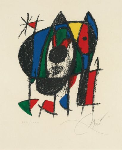 Juan MIRO (1937-1980) Sans titre, 1977. Lithographie en couleurs. Signée en bas à...