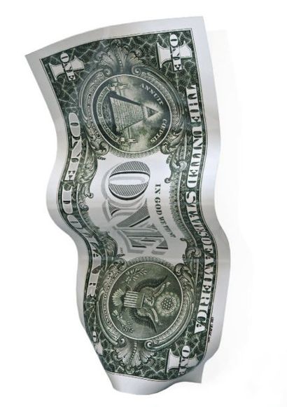 Karl LAGASSE (né en 1981) Dollars, 2010. Technique mixte sur plexiglas. 162 x 77,5...