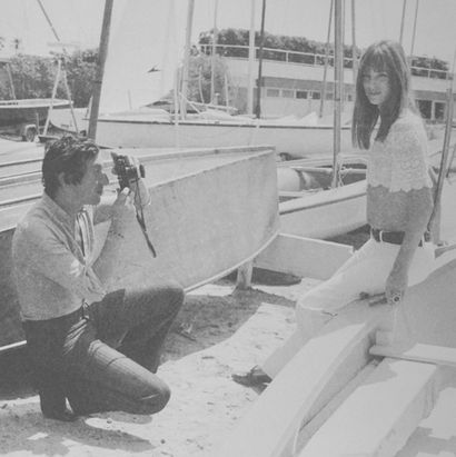 Francis APESTGUY (né en 1952) Serge Gainsbourg photographie Jane Birkin à Cannes,...
