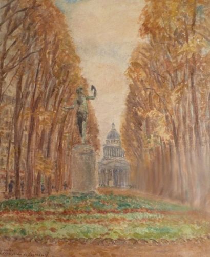 null Mikhail Nikolavich YAKOVLEV (1880 - 1942). Jardin du Luxembourg. Huile sur toile....
