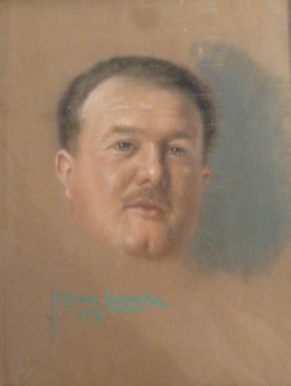 null Stéphane LAMARCHE (1891 - 1963)Portrait d'homme. Pastel sur papier. Signé et...