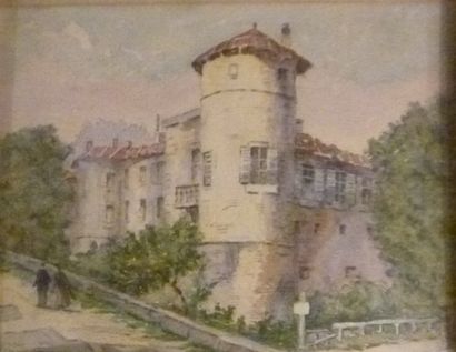 null Georges Henri MANESSE (1854 - ?). Bayonne, le château vieux. Aquelle sur papier....