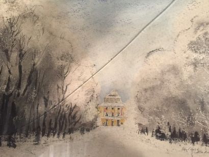 null Ecole Russe Xxème siècle. Palais en hiver. Pastel sur papier
23,5 x 29 cm