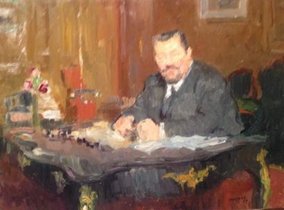 null Edouard DUCROS (1856 - 1936) Valdec Rousseau. Huile sur toile. Signé en bas...
