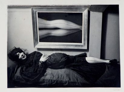 PIERRE MOLINIER (1900-1976) 
Reflet(s) d'une tentation - 1 photographie, 1 découpage,...