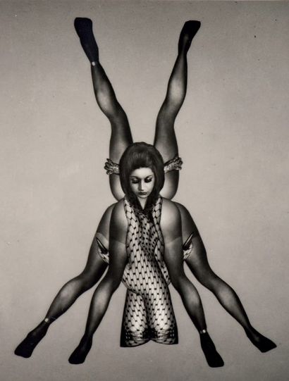 PIERRE MOLINIER (1900-1976) 
Féminin pluriel est triste - Photomontage, 1968
Tirage...
