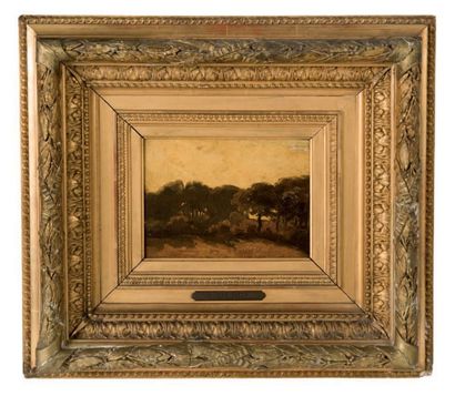 Jules DUPRE (1811-1889) Etude de paysage aux environs de Southampton
Huile sur panneau.
15,5...