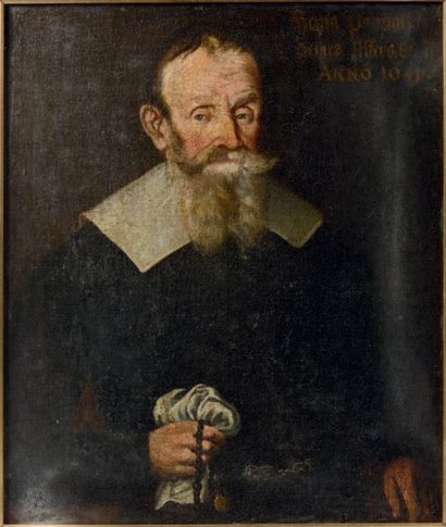 Ecole française XVIIème siècle Portrait d'homme à la collerette blanche - 1641
Huile...