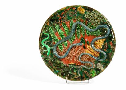 null Guy TREVOUX (1920-2011) – HB Quimper

Serpent

Plat en faïence polychrome. Signé...