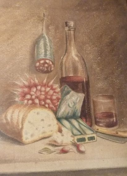 null A. IDA (XIXème siècle). Nature Morte. Gouache sur papier. Signé et daté 1878...