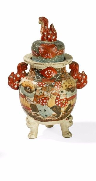 null Japon. XXème siècle

Pot tripode en céramique de Satsuma à décors de personnages...