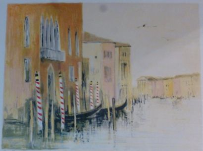 null Michel JOUENNE (né en 1933) Venise. Epreuve d'artiste. Signé en bas à droite
56...
