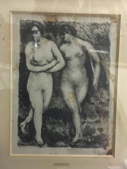 null Adolfe PETERELLE (1874 – 1947) 

Femmes nues

Lithographie 

Signée en bas à...