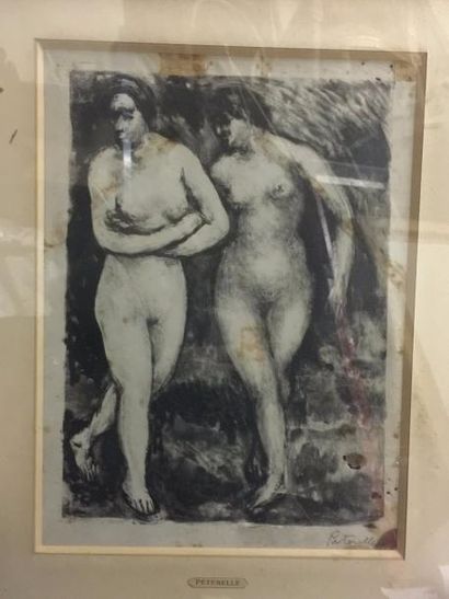 Adolfe PETERELLE Adolf PETERELLE (1874 – 1947) 

Femmes nues

Lithographie 

Signée...